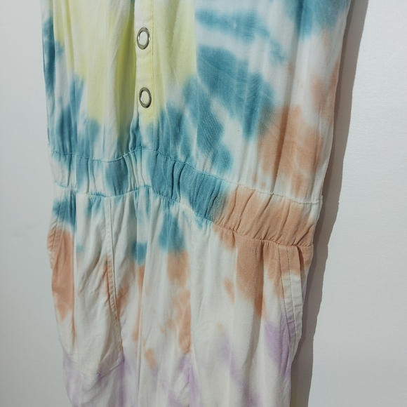 Chaser Tie Dye Heirloom Button Down Romper - Picture 6 of 16